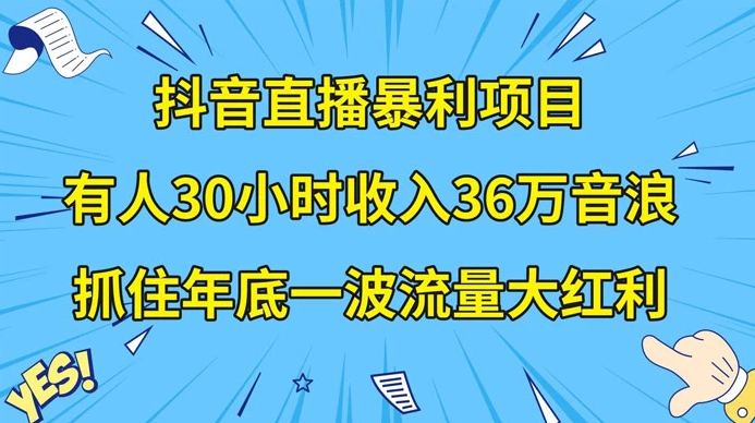 抖音直播暴利项目，有人 30 小时收入 36 万音浪，公司宣传片年会视频制作，抓住年底一波流量大红利-虎哥说创业