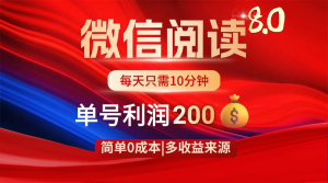 微信阅读8.0玩法！！0撸，没有任何成本有手就行，一天利润200+-虎哥说创业