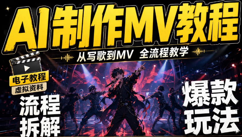 AI制作MV复刻流程音乐短视频运镜分镜歌改MV课程AIGC-虎哥说创业