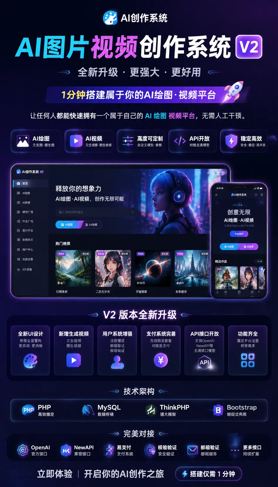 AI图片视频创作系统源码V2 全网首发-虎哥说创业